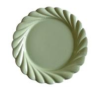 assiettes de service Assiette à manger verte vintage gâteau dessert maison de petit déjeuner aux fruits en céramique dentelle plate profonde Vert pur assiettes de pâtes