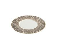 assiettes de service Assiette à Steak de Restaurant 11.25 pouces/12 pouces, assiette Spaghetti, Plate commerciale, dîner en céramique personnalisée la mode assiettes de pâtes(Gold,12 inch)
