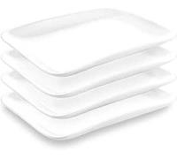 Assiettes de service, set de 4 pièces, en porcelaine, rectangulaires – Bols de service – pour apéritifs, tapas, sushis et dîners