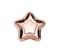 Assiettes en carton - PARTYDECO - Etoile - Rose gold - Lot de 6 - 18 cm