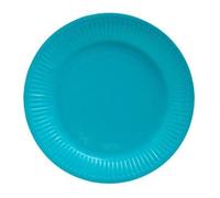 Assiettes jetables - Noname - 20 assiettes rondes 23cm - Turquoise - Carton haute résistance - Recyclables