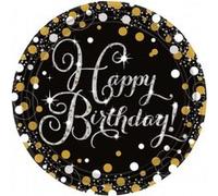 Assiettes Joyeux Anniversaire x8 Multicolore G