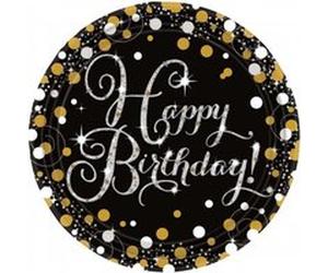 Assiettes Joyeux Anniversaire x8 Multicolore G