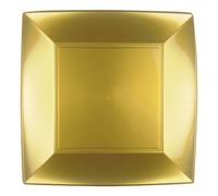 Assiettes Plates Nice Or Carrées 23x23 Cm 12Pz GOLDPLAST - Fêtes Noël