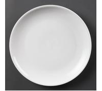 Assiettes Plates Rondes en Porcelaine Blanche 280 mm - Lot de 6 - Olympia