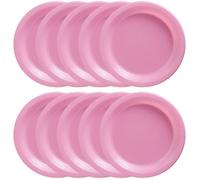 Assiettes Plates Roses en Plastique de 25 cm - JINFGERNE - Lot de 20, Légères et Pratiques pour Repas Quotidiens et Fêtes