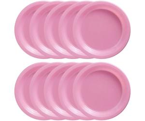 Assiettes Plates Roses en Plastique de 25 cm - JINFGERNE - Lot de 20, Légères et Pratiques pour Repas Quotidiens et Fêtes