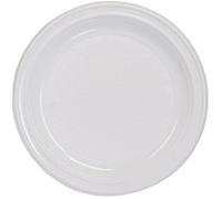 Assiettes réutilisables - Blanc - 20.5 cm - Lot de 50 - Compatibles lave-vaisselle - Plastique