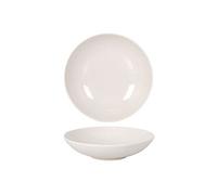 Assiettes rondes KANE, set de 12 assiettes creuses, plat à soupe, pâtes en porcelaine blanc - diamètre 21 x hauteur 4,5 cm - -