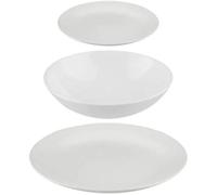 Assiettes - Secret De Gourmet - Service De Table - Lot De 18 - Céramique - Blanc