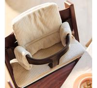 Jollein Réducteur de Chaise Haute - Cloudy Rib - Oatmeal - Lavable - Coussin de Chaise Haute - 27x45x2 cm