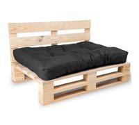 Bananair - Coussin Palette Extérieur Confortable - Tissu Résistant, Anti-UV & Déperlant - Coussin Salon de Jardin Extérieur, Balcon, Terrasse (Assise, 120 x 80 cm, Noir)