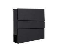 Assorted collections Boîte aux Lettres Murale avec Porte-journaux, verrouillable avec 2 clés, Design Moderne boîte aux Lettres, Facile à Installer, 37 x 10,5 x 37 cm (Noire)
