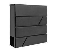 Assorted collections Boîte aux Lettres Murale avec Porte-journaux, verrouillable avec 2 clés, Design Moderne boîte aux Lettres, Facile à Installer, 37 x 10,5 x 37 cm (Noire)