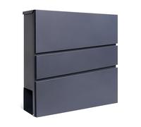 Assorted collections Boîte aux Lettres Murale avec Porte-journaux, verrouillable avec 2 clés, Design Moderne boîte aux Lettres, Facile à Installer, 37 x 10,5 x 37 cm (Gris)