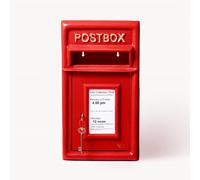 Assorted Collections Grande boîte aux Lettres Classique verrouillable avec 2 clés, Montage sur Poteau, en Fonte Robuste, Facile à Installer, 44 x 24 x 25 cm, 12,8 kg (Rouge, 25 D x 44 H)