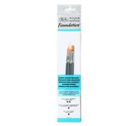 Assortiment 4 Pinceaux Manche Court Rond N°3 Et 5/Usé Bombé N°2 Et 4 - Winsor Et Newton