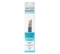 Assortiment 4 Pinceaux Manche Court Rond N°3 Et 5/Usé Bombé N°2 Et 4 - Winsor Et Newton