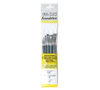 Assortiment 6 Brosses Manche Court Rond N°3 Et 6 / Usé Bombé N°3 Et 6 / Plat N°10 Et 14 - Winsor Et Newton