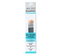 Winsor & Newton Foundation Pinceaux Aquarelle Synthétique Doré X6 1/2/5/6/3/4