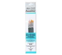 Winsor & Newton Foundation Pinceaux Aquarelle Synthétique Doré X6 1/2/5/6/3/4