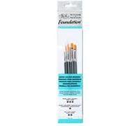 Winsor & Newton Foundation Pinceaux Aquarelle Synthétique Doré X6 1/2/5/6/3/4