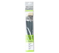 Winsor & Newton Foundation Pinceaux Huile Soie Naturelle Manche Long X6