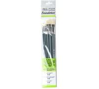 Assortiment 6 Pinceaux Manche Long Rond N°3 Et 6/Usé Bombé N°3 Et 6/ Plat N°10 Et 14 - Winsor Et Newton