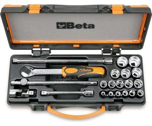 Assortiment BETA composé de 1 cliquet réversible avec 16 clés à douille hexagonales 3/8 + 5 outils d'actionnement