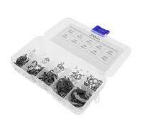 Assortiment D’anneaux de Retenue Externes 1,5-10 MM en Acier Inoxydable | Boîte Plastique Incluse, Finition Argentée Polie, pour Arbres et Ensembles D’engrenages