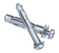 Assortiment de 10 vis autotaraudeuses, kit de chevilles creuses en zinc for plaques de plâtre et briques avec boulons d'expansion galvanisés(M6*52)