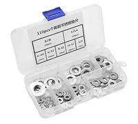 Assortiment de 110 rondelles plates standard impériales en acier inoxydable avec rondelles lisses, répartition de charge stable, évite les dommages de surface pour la réparation
