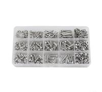 Assortiment de 150 vis et écrous en acier inoxydable 304 pour outils électriques, réparation d'atelier, assemblage de meubles, boîte de rangement (D)