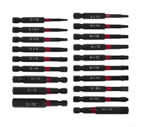 Assortiment de 20 embouts de tournevis magnétiques hexagonaux fendus cruciformes pour Torx dans un étui pour perceuse à percussion et réparation à domicile (B)
