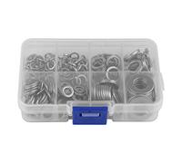 Assortiment de 200 rondelles plates et rondelles à ressort en acier inoxydable, tailles M5, M6, M8, M10, rondelles de fixation avec compartiment transparent, boîte de rangement en