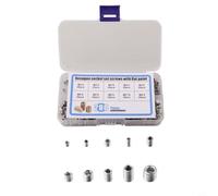Assortiment de 200 vis métriques à tête hexagonale en acier inoxydable avec pointe coupelle pour installation sur portes, armoires, meubles