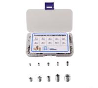 Assortiment de 200 vis métriques à tête hexagonale en acier inoxydable avec pointe coupelle pour une utilisation avec les portes d'armoires et les fenêtres de meubles