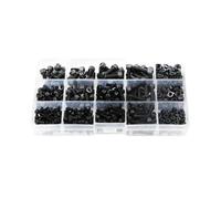 Assortiment de 460 pièces M3 M4 M5 à douille hexagonale et vis à tête ronde, boulons, écrous, M3 M4 M5 x 8/12/16/20 mm, assortiment de fixations en acier au carbone noir