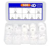 Assortiment de 500 rondelles plates en nylon avec rondelles plates, entretoises et composants d'étanchéité pour l'entretien de routine