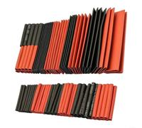 Assortiment de 530 gaines thermorétractables très résistantes (530 pièces) | Matériau polyoléfine, rapport de rétrécissement 2:1, 127 pièces, couleurs rouge/noir, isolation électrique