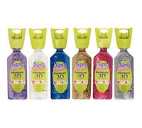 Assortiment de 6 flacons de 37 ml de peinture relief DIAM'S couleurs pailletées assorties