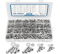 Assortiment de 700 écrous et boulons, 4-40#6-32#8-32#10-24, assortiment de boulons cruciformes, écrous en acier inoxydable, rondelles plates, écrous avec étui