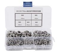 Assortiment de 700 pièces M3 M4 M5 M6 M8 en acier inoxydable 304, kit de rondelles de dents externes, fixations de matériel de qualité industrielle pour machines, projets