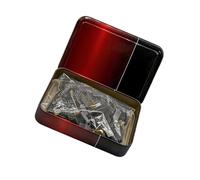 Assortiment de balais de charbon pour outils électriques, 50 | Tailles mixtes avec blocs de brosses métalliques à ressort et boîte de rangement en métal compacte pour l ' entretien