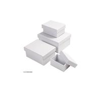 Assortiment de Boîtes gigognes rectangulaires à couvercle - Blanc - 5 x 7,5 à 11 x 14 cm - 4 pcs