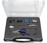 Assortiment de capuchons d'extrémité de fils, 502 pièces, 0,50 - 4,00 mm, coffret d'assortiment, pince, testeur de phase