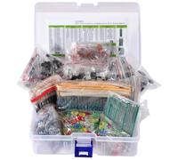 Assortiment de composants électroniques, 1818 pièces, comprend résistances, condensateurs, LED, transistors, kit de résistance 1/4 W, carte prototype PCB, boîte en plastique avec loquet de