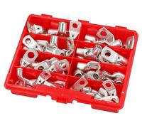 Assortiment de cosses tubulaires en boîte, non isolées, 25-50 mm², 68 connecteurs à sertir, qualité industrielle