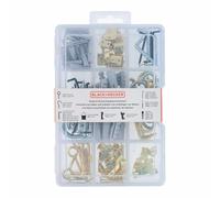 Assortiment de crochets, œillets, crochets et cintres pour tableaux 198 pièces ST/PL Black+Decker