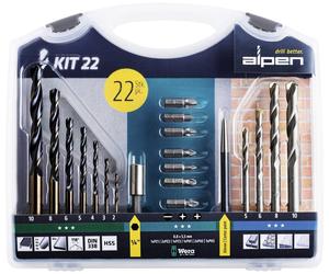 Assortiment de forets et d'embouts 22 pièces Alpen 800222100